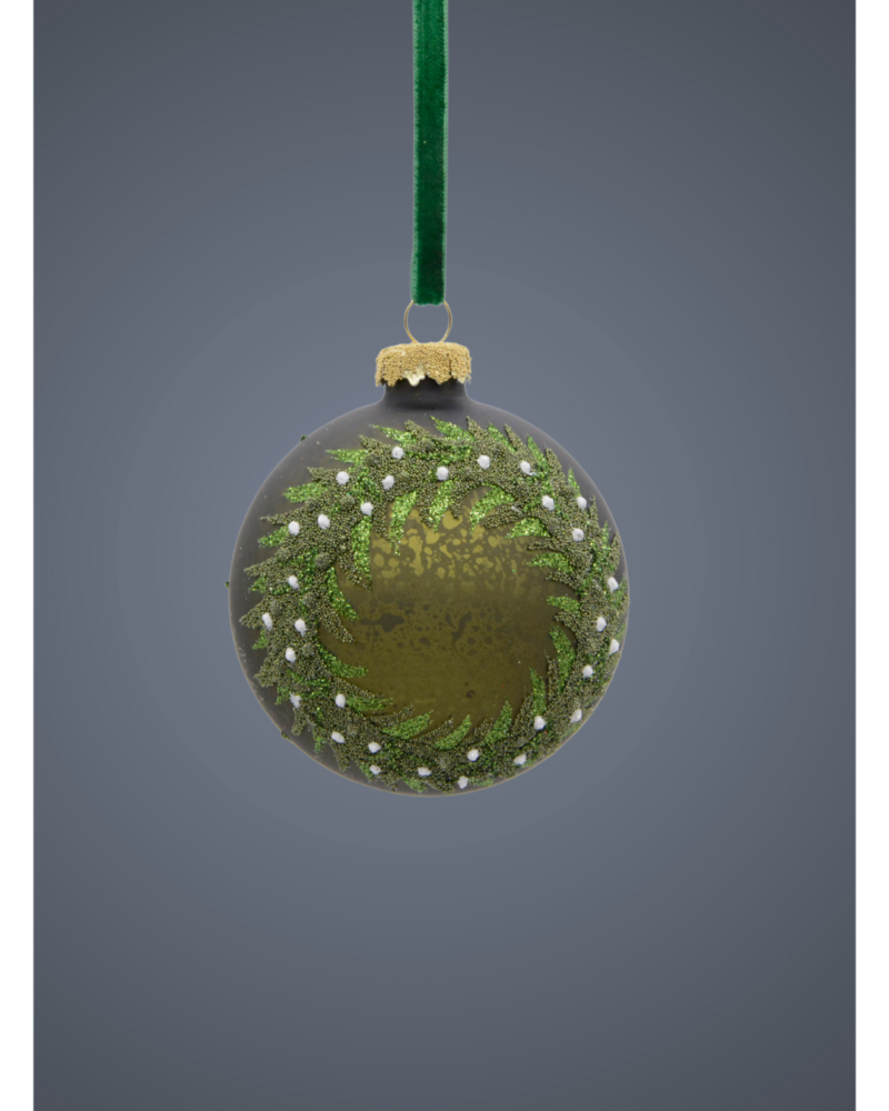 Glass ball wreath green