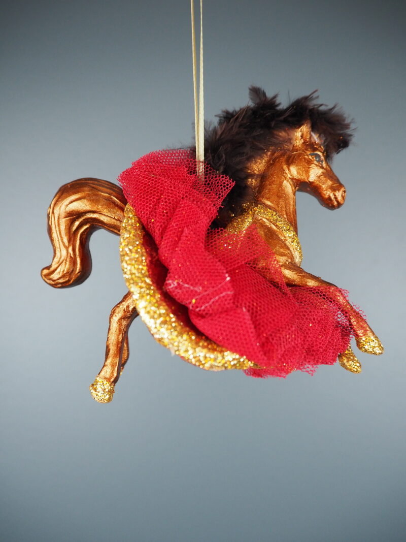 Ballerina horse in bronze/gold glits