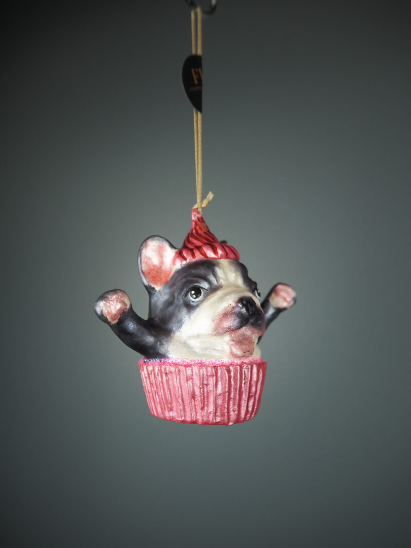 Cupcake dog in pink orn