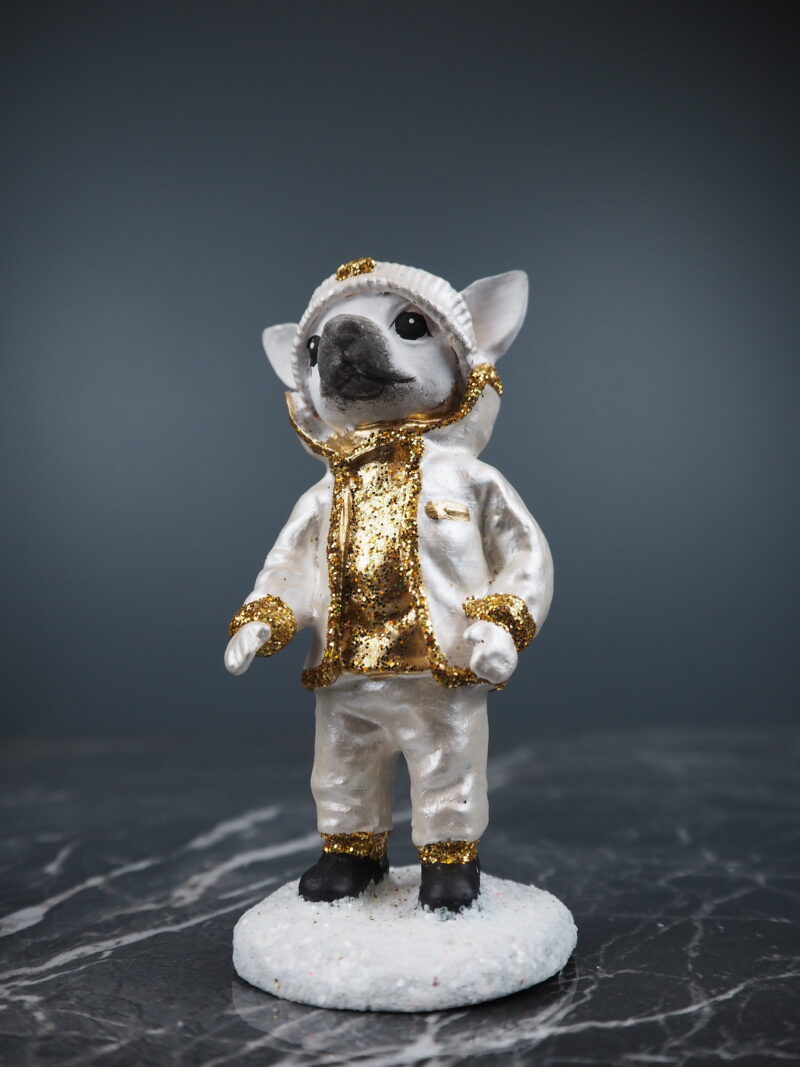 Dave dog open jacket in whitre stand