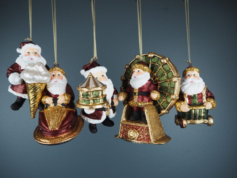 Circus Santa A/5 red/green orn