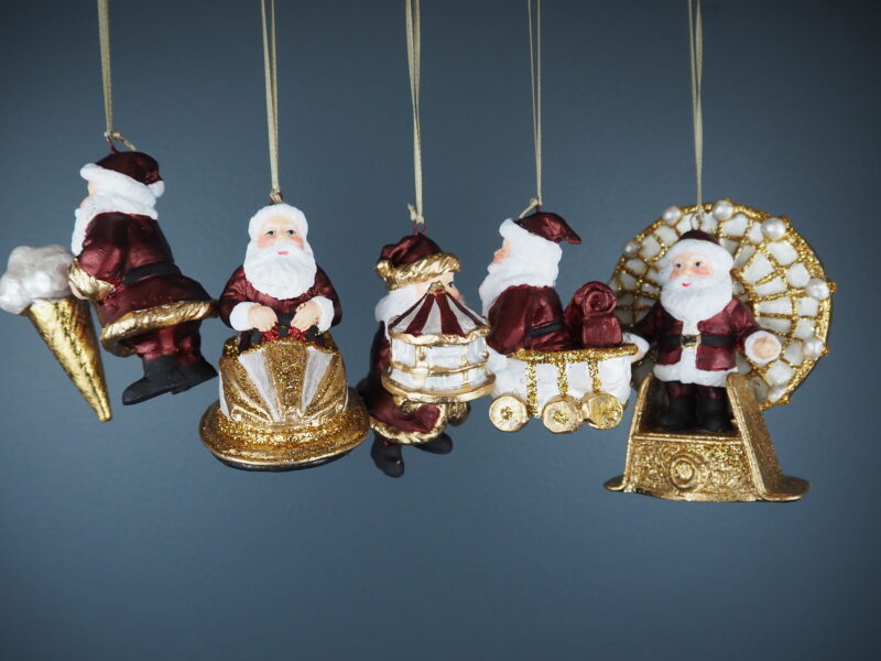 Circus Santa A/5 burg/pw orn