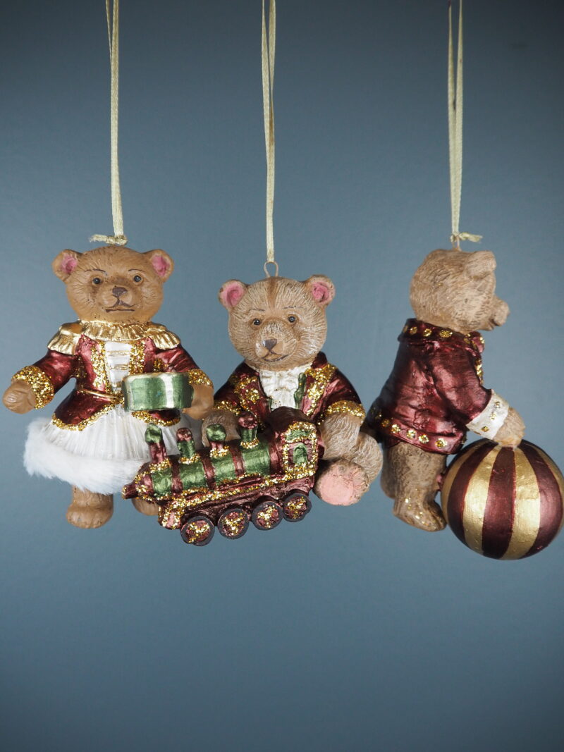 Toy Bear a/3 burg/green orn