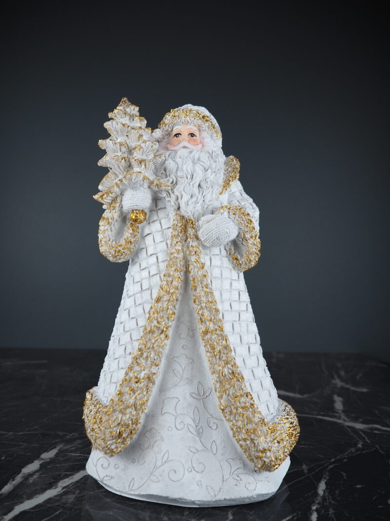 Santa w tree white 25 cm