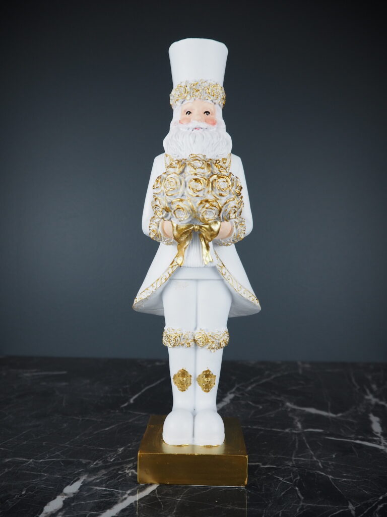 Nutcracker w flowers white 30 cm