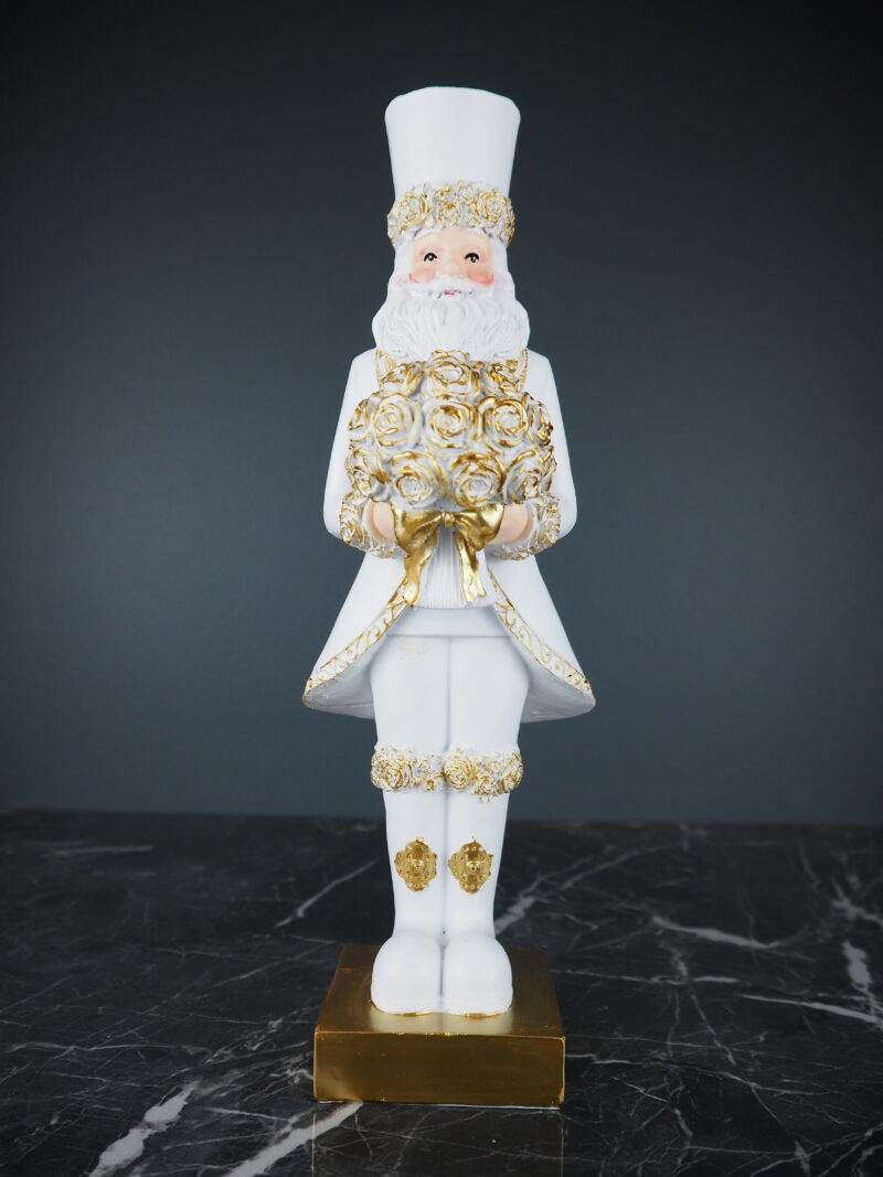 Nutcracker w flowers white 30 cm